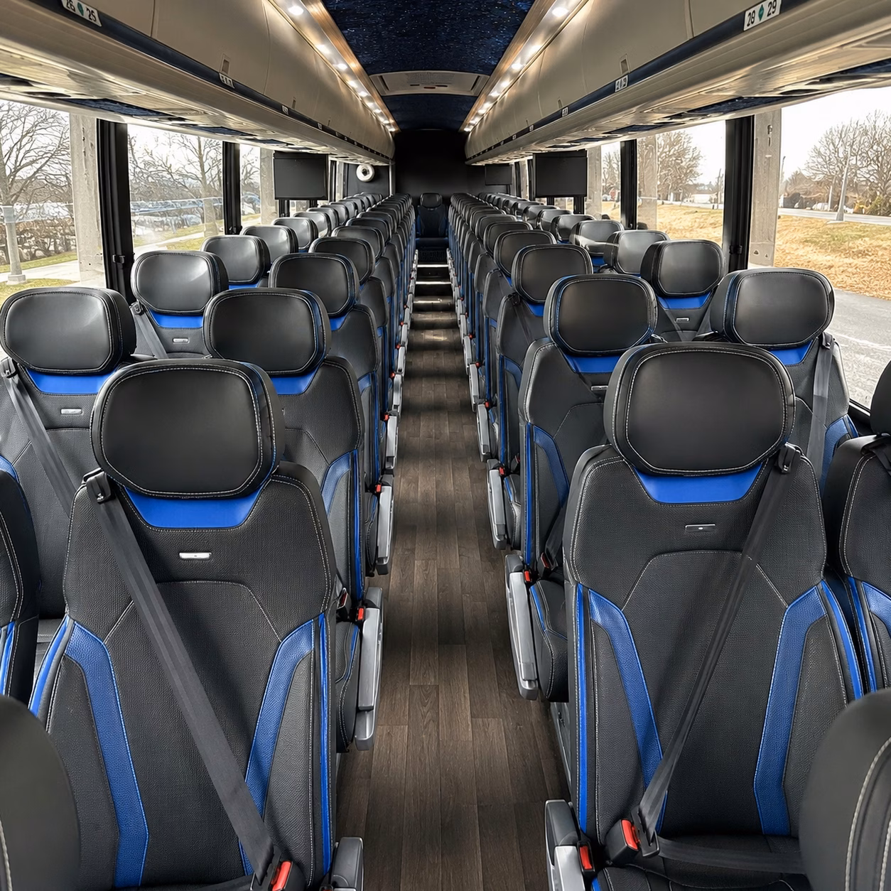 wilmington charter bus rental interior